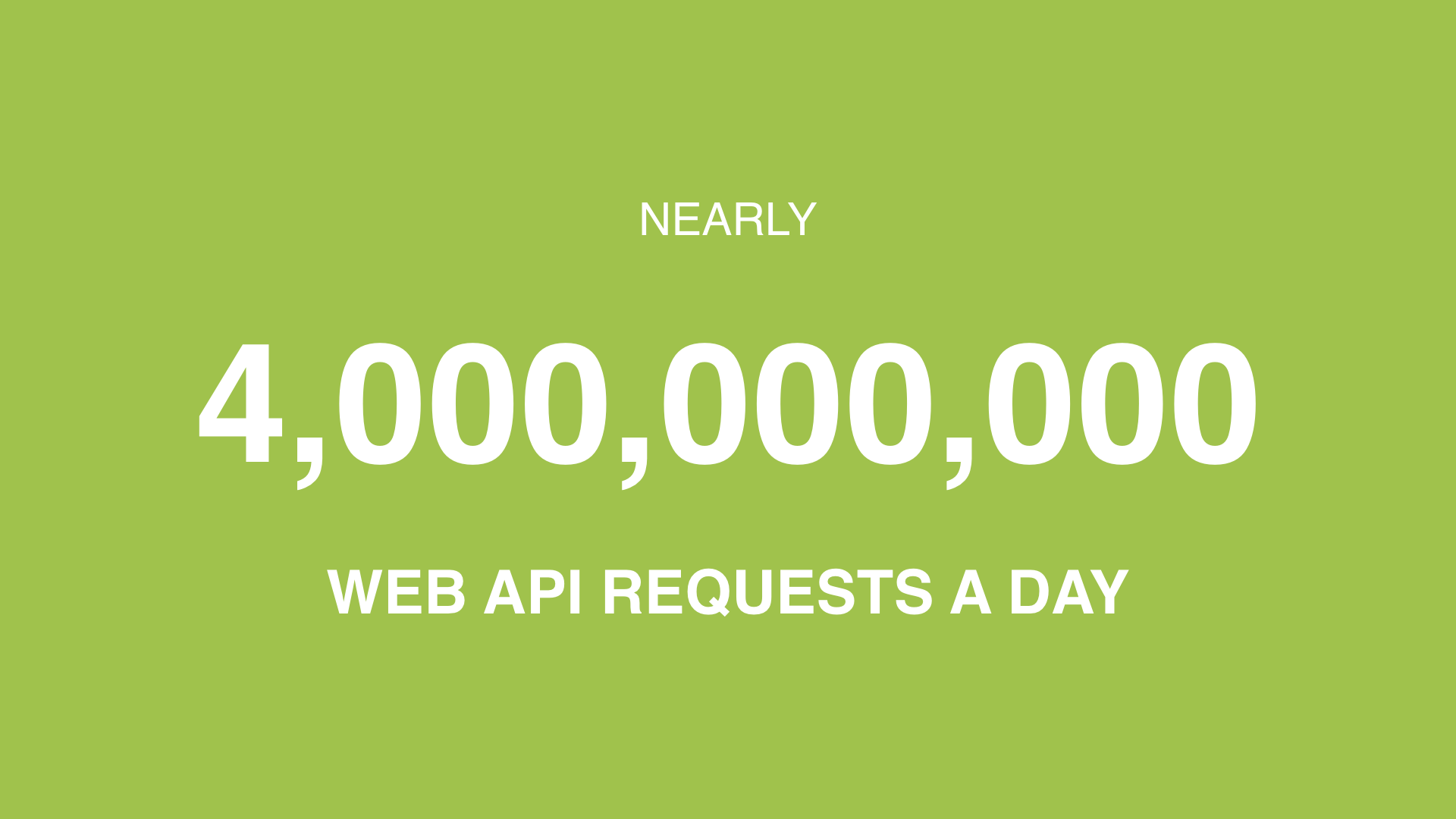 Text: Nearly 4,000,000,000 Web API requests a day