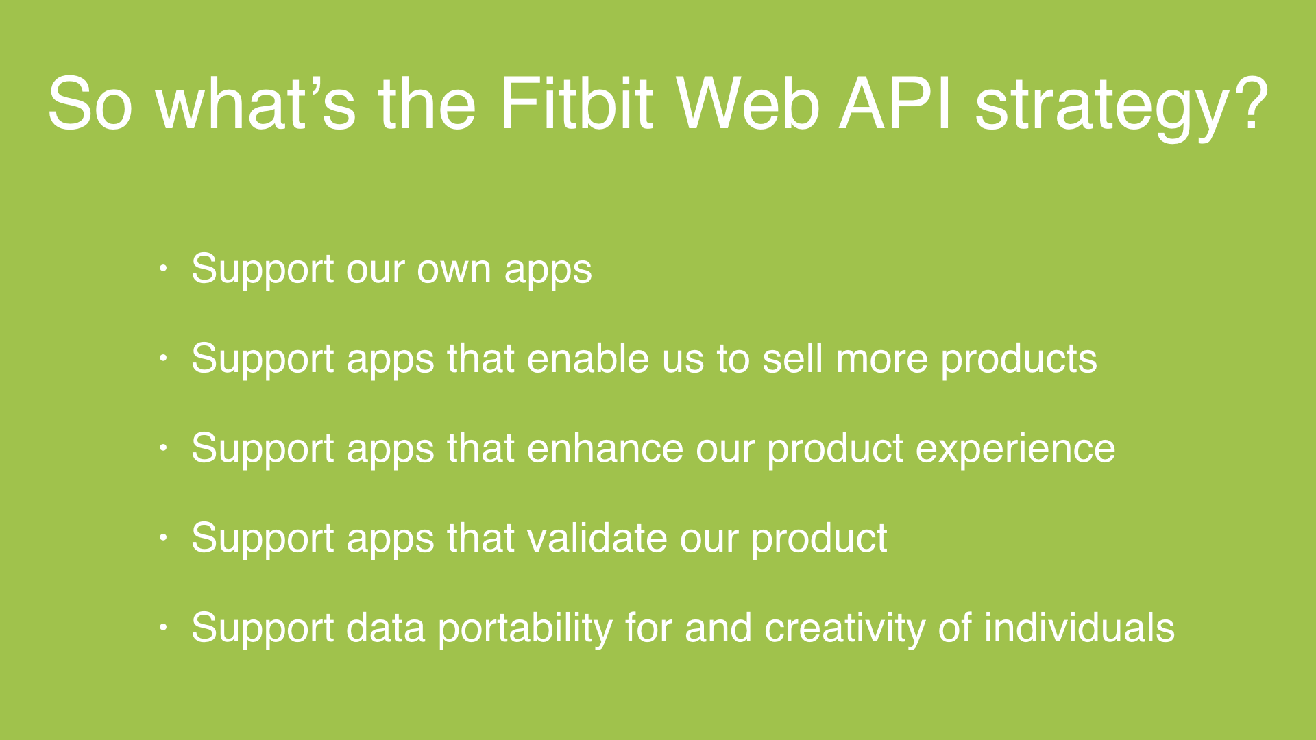 Text: What is the Fitbit Web API strategy?