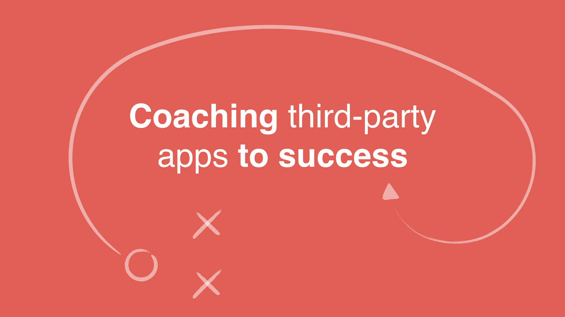 Text surrounded by football play diagram: coaching third-party apps to success.