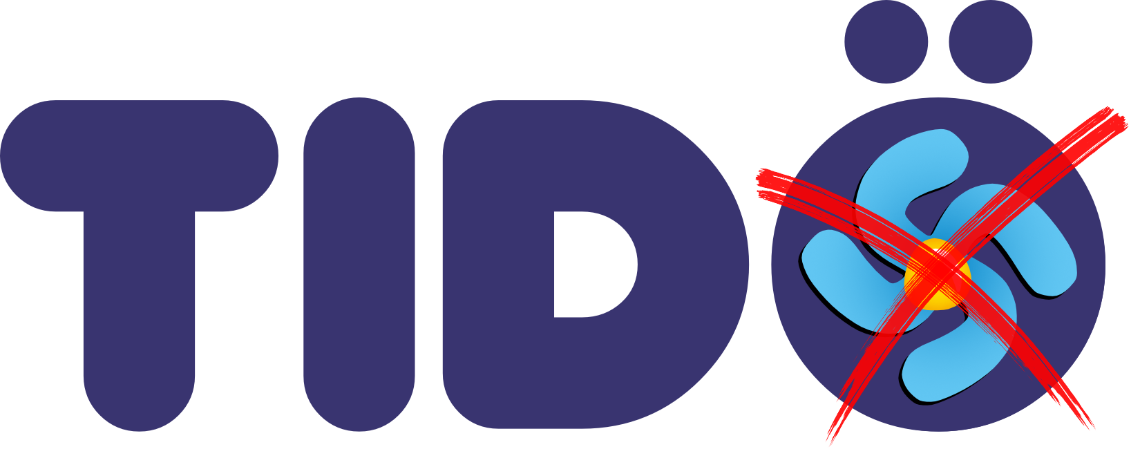 Tidö with a SDstika as the circle part of the ö-character with red X over it