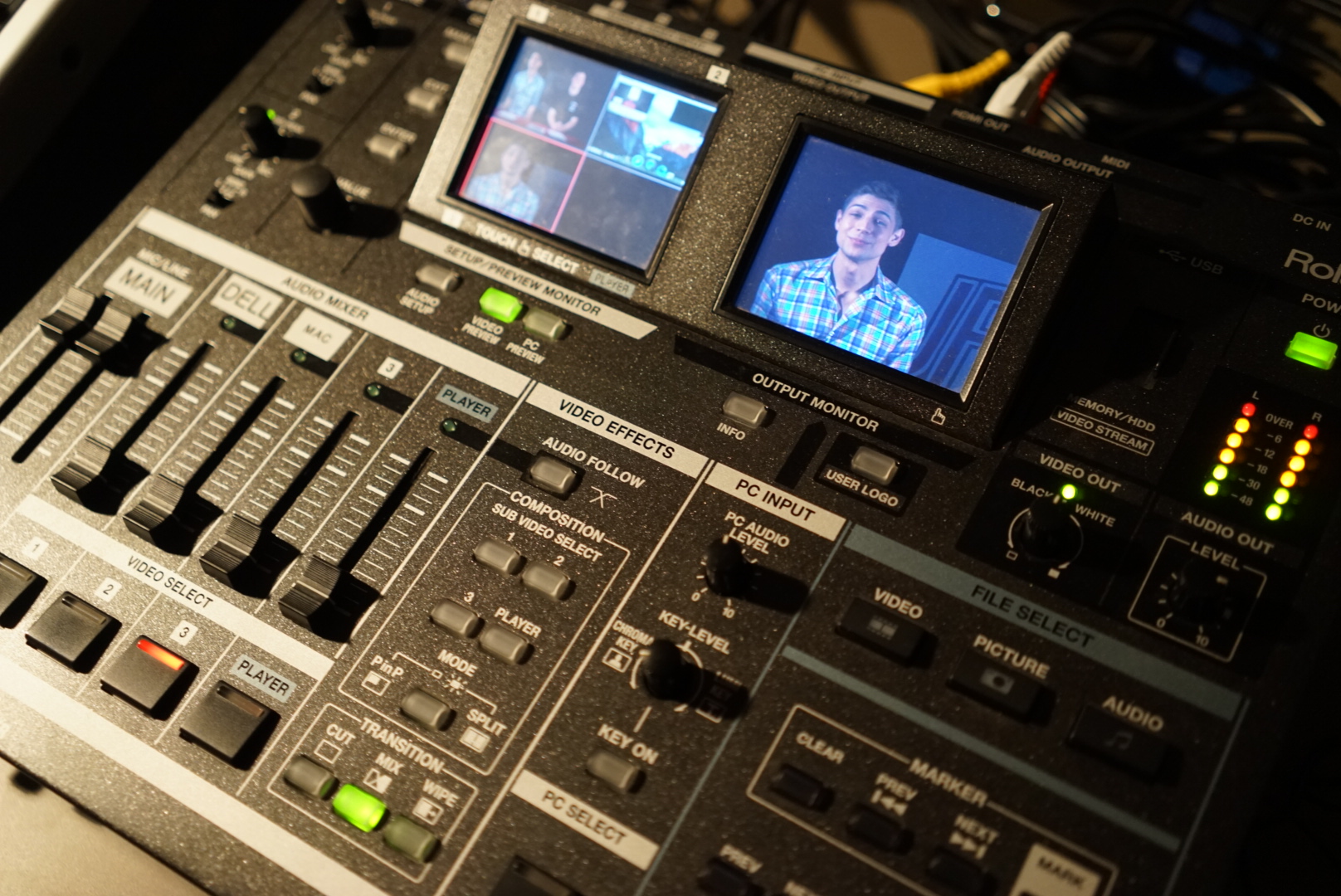 Jeremiah on the MVC Studio's new video switcher